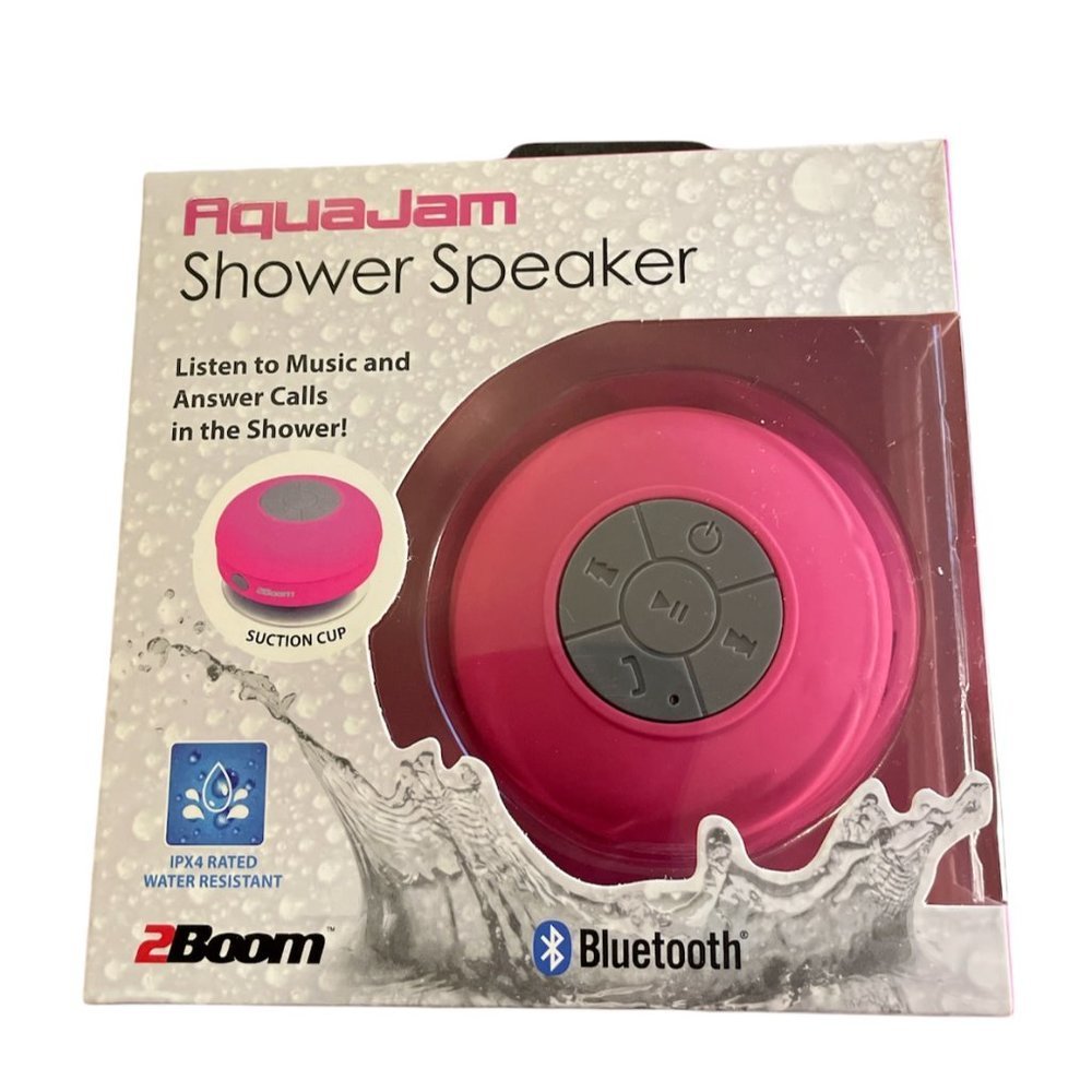 Aqua Jam 2 Boom Portable Bluetooth Shower Speaker Pink New